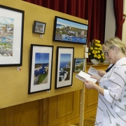 Enjoying the work on display in Dunluce. Photo: David Johnston.