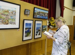 Enjoying the work on display in Dunluce. Photo: David Johnston.