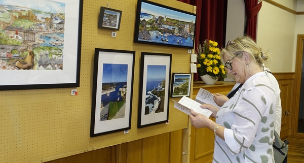 Enjoying the work on display in Dunluce. Photo: David Johnston.
