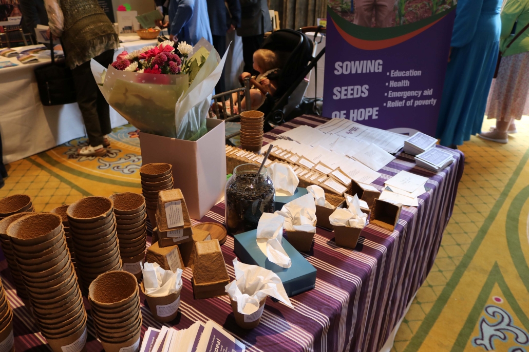 Sunflower seeds share hope at the Bishops' Appeal stand at General Synod.